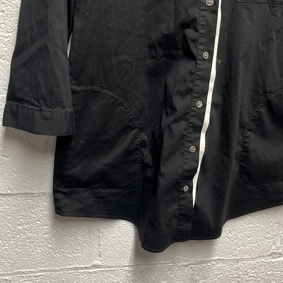 Lafayette 148 Black Button down with pockets sz 8 - Picture 3 of 7